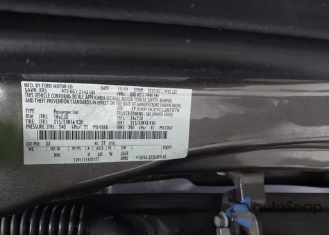 2012 Ford Focus Se from USA, damaged, VIN 1FAHP3K21CL287579